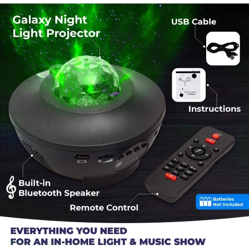 2 in 1 Star Projector & Night Light Ocean Wave Night Light Projector with Remote Control & Auto-Off Timer, Galaxy Projector with LED Nebula Cloud