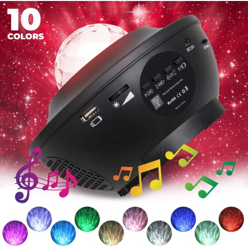 2 in 1 Star Projector & Night Light Ocean Wave Night Light Projector with Remote Control & Auto-Off Timer, Galaxy Projector with LED Nebula Cloud