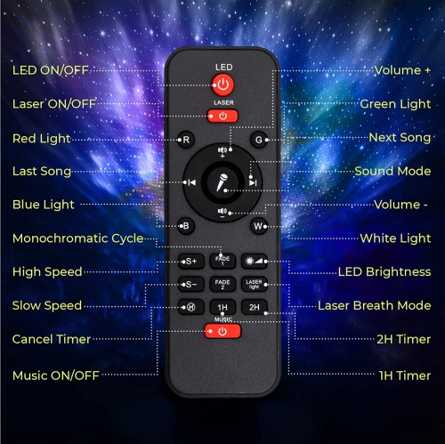 2 in 1 Star Projector & Night Light Ocean Wave Night Light Projector with Remote Control & Auto-Off Timer, Galaxy Projector with LED Nebula Cloud