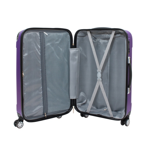 Archibolt Purple 3-Piece Hard Shell Rolling Suitcase Set, Luggage bag,Lightweight Large Luggage Suitcase Set With TSA Lock,Checked and Cabin Big Hard