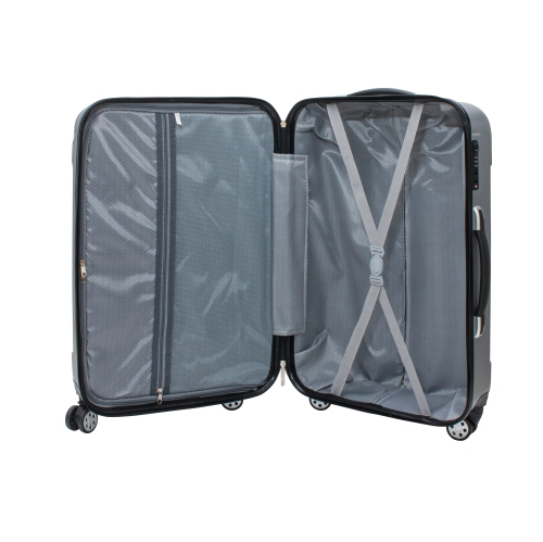 Archibolt Silver 3-Piece Hard Shell Rolling Suitcase Set, Luggage bag, Lightweight Large Luggage Suitcase Set With TSA Lock,Checked and Cabin Big