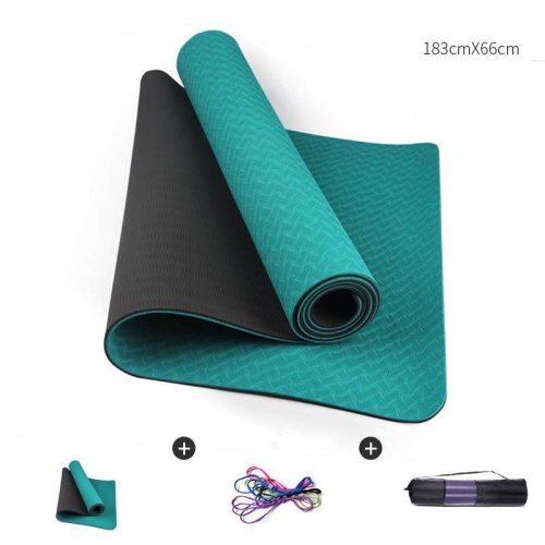 Foldable Yoga Mat Pilates Mat with Carrying Strap for Exercise  Fitness-Black