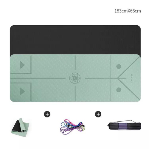 NA  Eco Friendly Tpe Thick Foldable Pilates Non Slip Yoga Mat (6MM Light ) In Green