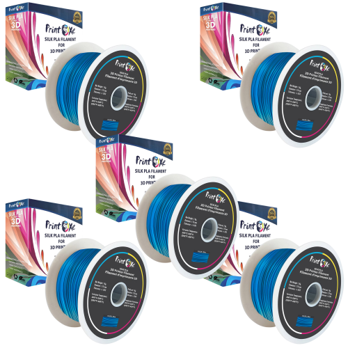 Couleur BLEUE 5 KG matériel net sur 5 bobines de 3D PLA comme filament de SOIE 1,75&nbsp;mm diamètre chaque poids 1&nbsp;kg PRINTOXE® marque