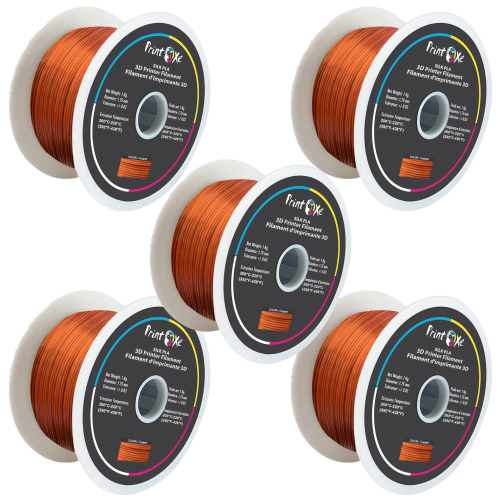 Cuivre couleur 5 KG matériau net sur 5 bobines de 3D PLA comme filament de SOIE 1,75 mm diamètre chaque poids 1 kg PRINTOXE® marque