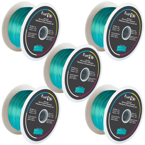 Couleur VERTE 5 KG matériel net sur 5 bobines de 3D PLA comme filament de SOIE 1,75 mm diamètre chaque poids 1 kg PRINTOXE® marque
