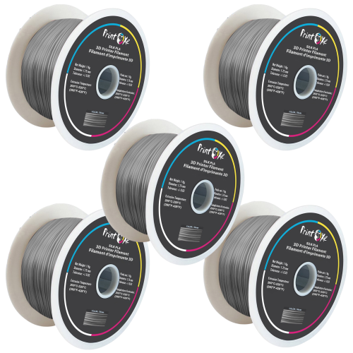 ARGENT couleur 5 KG matériau net sur 5 bobines de 3D PLA comme filament de SOIE 5 paquets argent - couleur grise 1,75 mm diamètre chaque poids