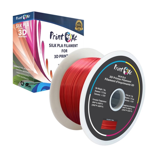Couleur ROUGE 5 KG matériel net sur 5 bobines de 3D PLA comme filament de SOIE 1,75 mm diamètre chaque poids 1 kg PRINTOXE® marque