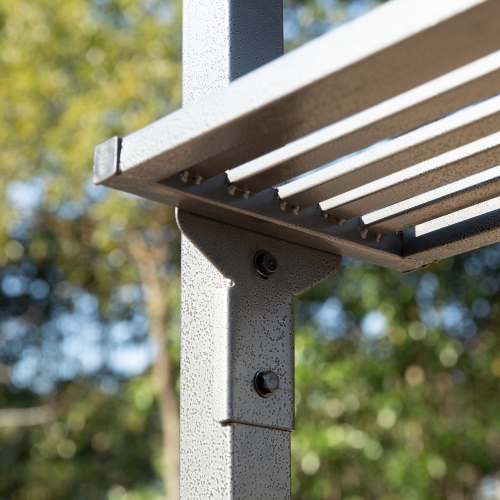 Outsunny 8' x 5' Hardtop Grill Gazebo, Aluminium BBQ Canopy Gazebo, Outdoor Canopy with Side Shelves & Double Roof