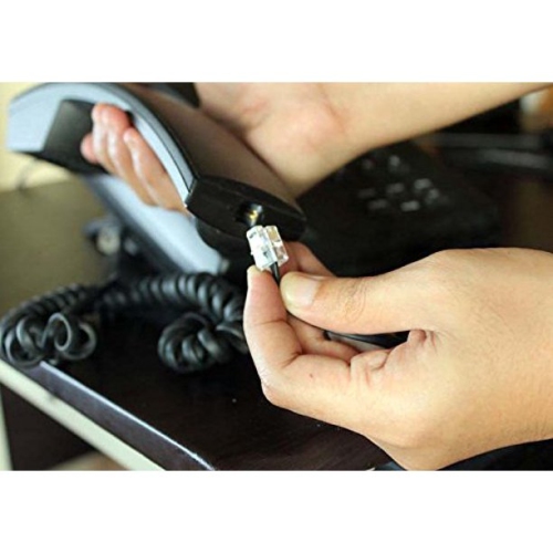 iMBAPrice Black Coiled Telephone Phone Handset Cable Cord, Coiled Length 3 to 12 feet Uncoiled (Value Pack)