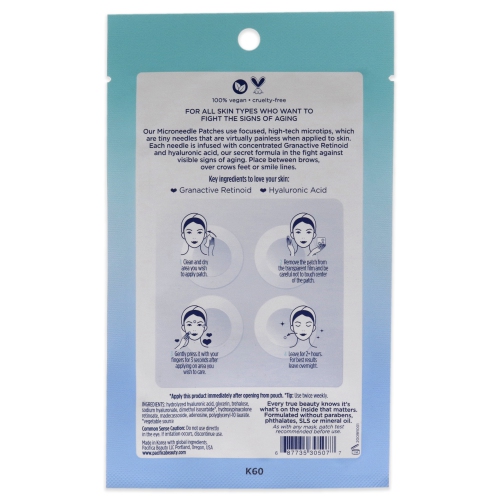 Wake Up Beautiful Microneedling Patches by Pacifica for Unisex - 4 Pc Patches