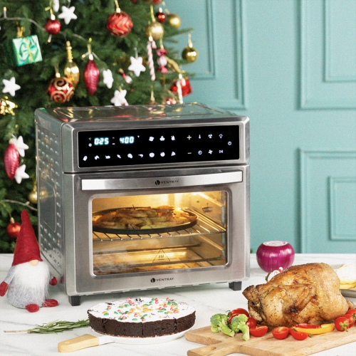 Ventray Countertop Air Fryer Oven, 6-in-1 Convection Toaster Oven 26QT 1700W Stainless Steel