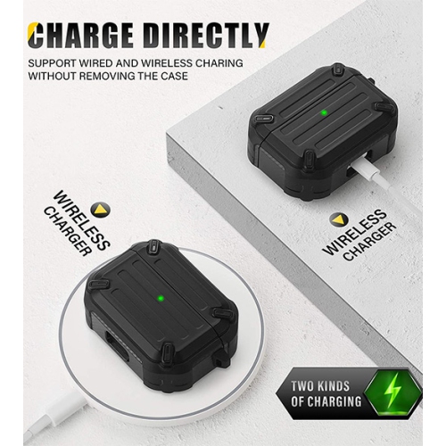 360° Full Armor Shockproof Protective Case Cover with Wireless Charging Support for Apple AirPods 3 2021, Red