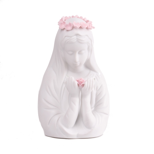 Veilleuse en porcelaine vierge Mary - Lampe de table décorative à brancher