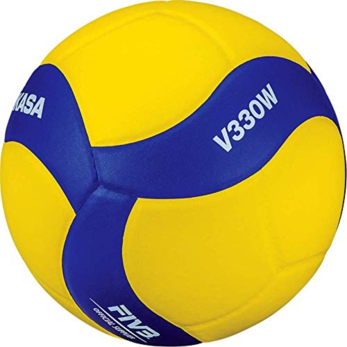 Mikasa V330&nbsp;W FIVB Club version composite volleyball intérieur - taille officielle 5, bleu/jaune