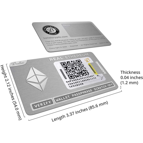 Ballet Real Ethereum – Portefeuille de crypto-monnaie physique avec prise en charge de plusieurs devises, le portefeuille de stockage hors ligne de