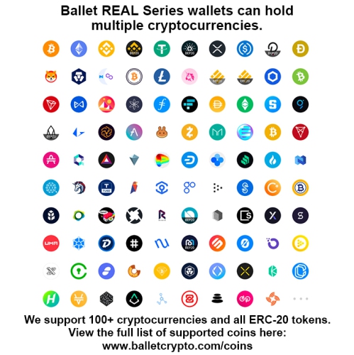 Ballet Real Ethereum – Portefeuille de crypto-monnaie physique avec prise en charge de plusieurs devises, le portefeuille de stockage hors ligne de
