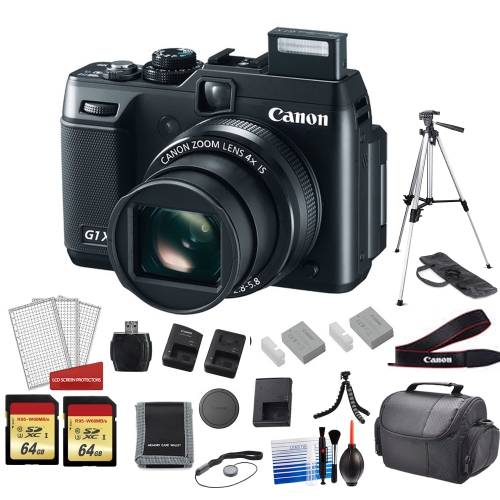 Canon PowerShot G1 X Camera Kit with 128GB Memory Card - International Version Bundle