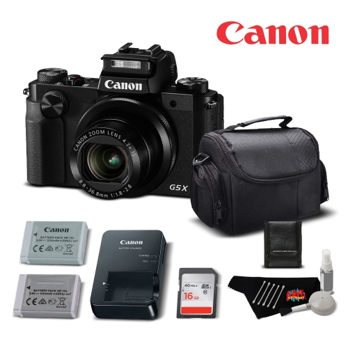 Canon PowerShot G5 X Point & Shoot Digital Camera w/1 Inch Sensor (Black) Silver Level Bundle- International Version