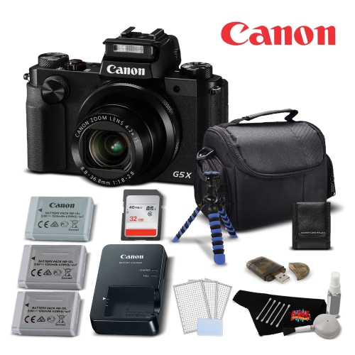 Canon PowerShot G5 X Point & Shoot Digital Camera w/1 Inch Sensor (Black) Gold Level Bundle- International Version