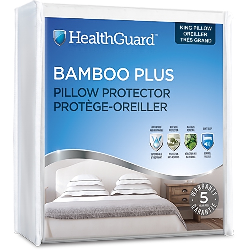 HealthGuard Bamboo Plus Waterproof Pillow Protector King Pillow Protector