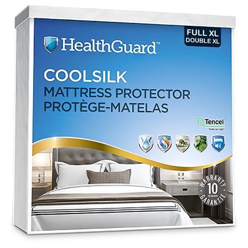 HEALTHGUARD  Coolsilk 5 Sided Tencel Jersey Waterproof Mattress Protector Full Extra Long