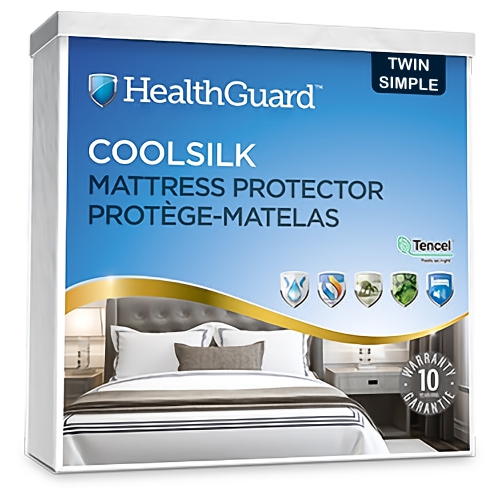 HEALTHGUARD  Coolsilk 5 Sided Tencel Jersey Waterproof Mattress Protector Twin