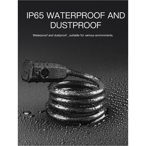 Fingerprint Bicycle Lock, Smart Cable Lock with Keyless Biometric