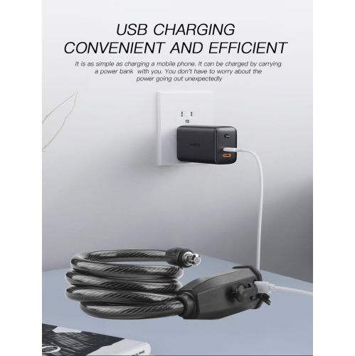 Fingerprint Bicycle Lock, Smart Cable Lock with Keyless Biometric