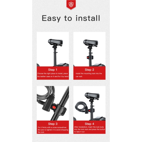 Fingerprint Bicycle Lock, Smart Cable Lock with Keyless Biometric