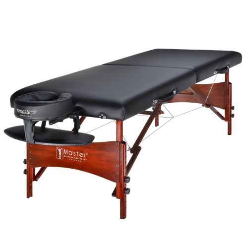 MASTER MASSAGE  " 30"" Newport Portable Cable Release Massage Table Package Shiatsu, 1 Count" In Black