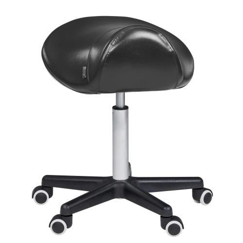 Master Massage Ergonomic Swivel Saddle Rolling Hydraulic Stool for Clinic, spas, Salons, debtists, classrooms, Home, Office - Black