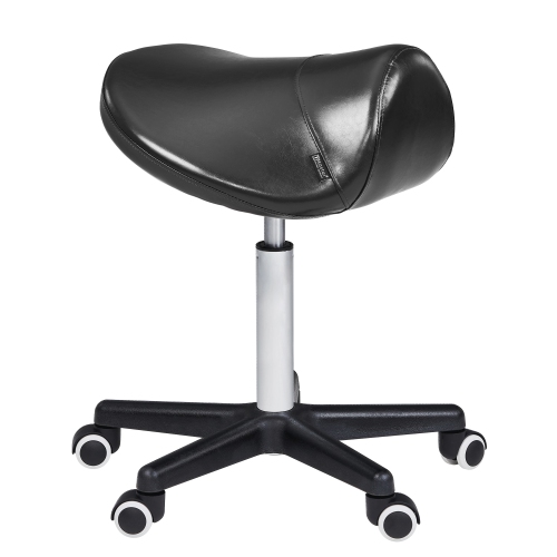 Master Massage Ergonomic Swivel Saddle Rolling Hydraulic Stool for Clinic, spas, Salons, debtists, classrooms, Home, Office - Black