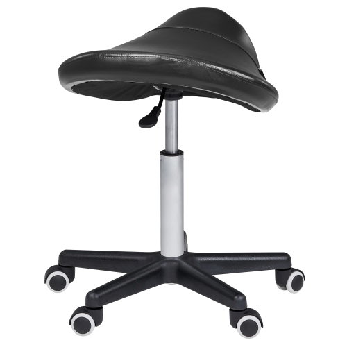 Master Massage Ergonomic Swivel Saddle Rolling Hydraulic Stool for Clinic, spas, Salons, debtists, classrooms, Home, Office - Black