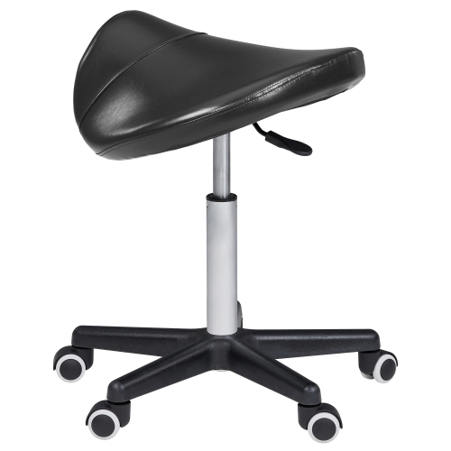 Master Massage Ergonomic Swivel Saddle Rolling Hydraulic Stool for Clinic, spas, Salons, debtists, classrooms, Home, Office - Black