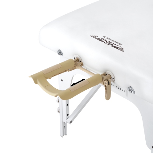 Master Massage 31" Extra Wide Montclair Pro Memory Foam Portable Massage Table Package with Reiki - Snow White