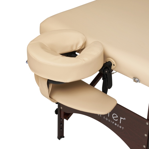 Master Massage 28" Argo Portable Massage Table in Cream with Walnut Legs- Spa Bed for Tabletop Exercise & Massage- Beauty Bed Tattoo Bed- Lash Table