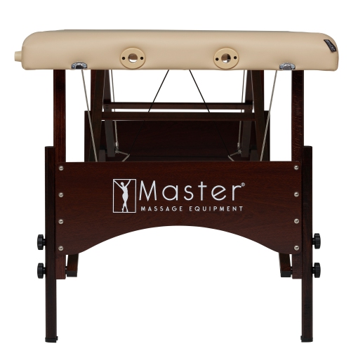 Master Massage 28" Argo Portable Massage Table in Cream with Walnut Legs- Spa Bed for Tabletop Exercise & Massage- Beauty Bed Tattoo Bed- Lash Table