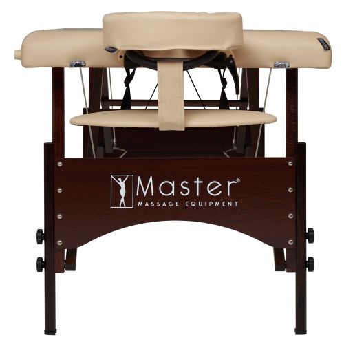 Master Massage 28" Argo Portable Massage Table in Cream with Walnut Legs- Spa Bed for Tabletop Exercise & Massage- Beauty Bed Tattoo Bed- Lash Table