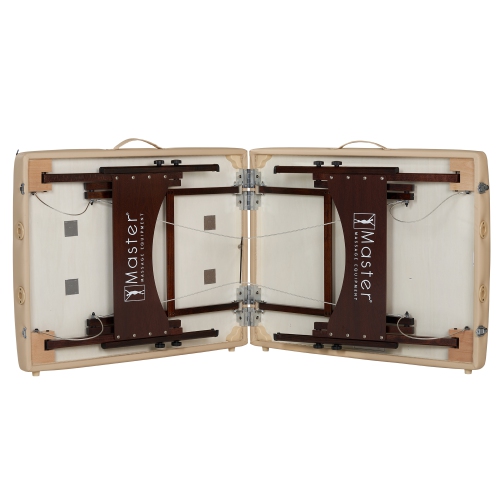 Master Massage 28" Argo Portable Massage Table in Cream with Walnut Legs- Spa Bed for Tabletop Exercise & Massage- Beauty Bed Tattoo Bed- Lash Table