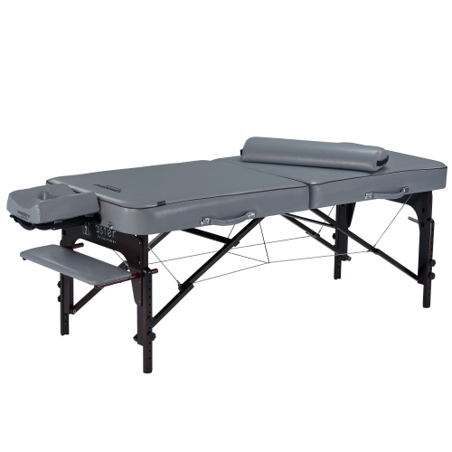 Master Massage 30" Montour Lx Portable Massage Table Package with 3" Memory Foam, Dove Grey- Foldable Massage Table, Folding Spa Beauty Bed