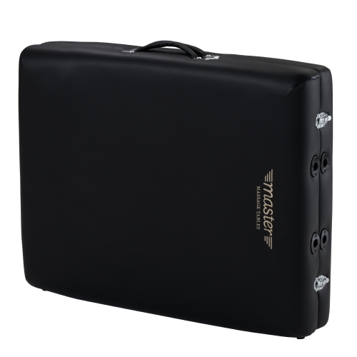 Ensemble avec table de massage portative Roma II de Master Massage avec coussin de 2,5 po, traversin demi-rond, couvre-visage jetable, noir, lit