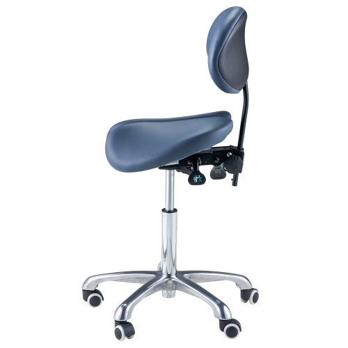 Tabouret ergonomique de style selle à dossier divisé Berkeley de Master Massage avec deux options d'inclinaison en bleu royal