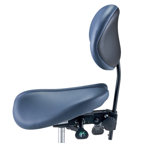 Tabouret ergonomique de style selle à dossier divisé Berkeley de Master Massage avec deux options d'inclinaison en bleu royal