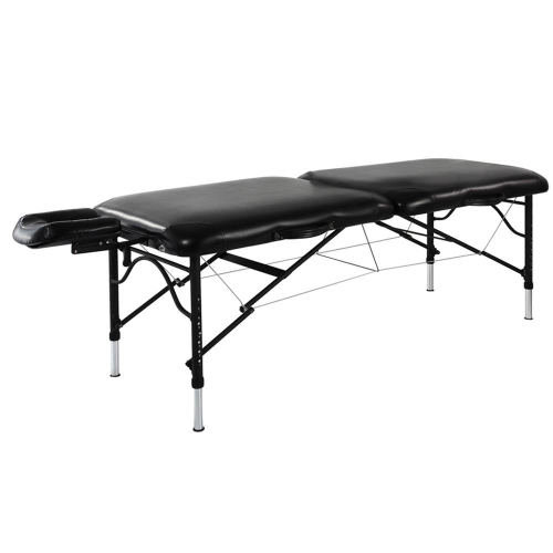 Ensemble avec table de massage portative en aluminium à poids très léger de 30 po StratoMaster LX de Master massage, noir