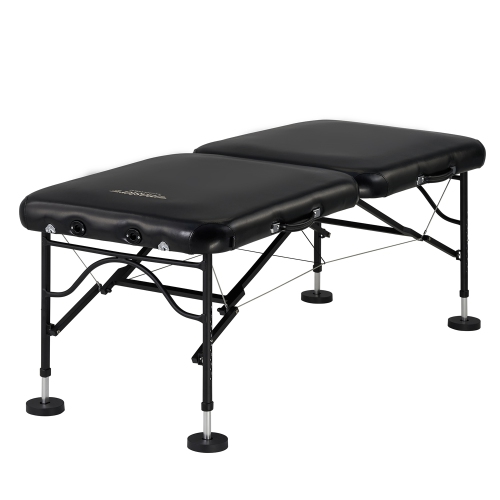 Master Massage 30" StratoMaster LX Ultra-Light Weight Aluminum Portable Massage Table Package- Tattoo Bed- Lash Tables- Black