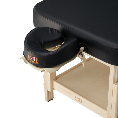 Table de massage stationnaire en bois de 30 po MT Harvey Comfort de Master Massage, noir, thérapie à hauteur réglable Clinique Salon Beauté Lit