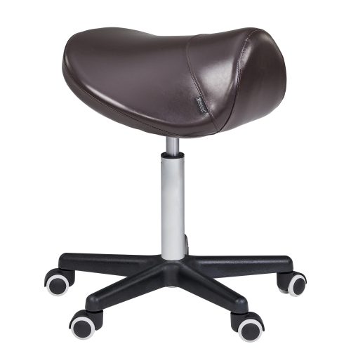 Master Massage Ergonomic Swivel Saddle Rolling Hydraulic Stool for Clinic, spas, Salons, debtists, classrooms, Home, Office -Coffee
