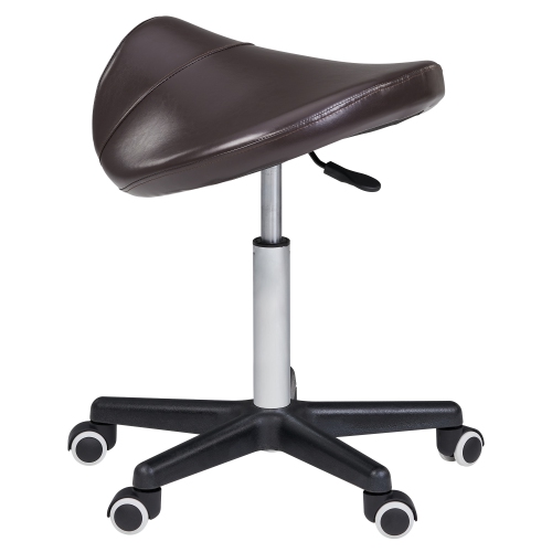 Master Massage Ergonomic Swivel Saddle Rolling Hydraulic Stool for Clinic, spas, Salons, debtists, classrooms, Home, Office -Coffee