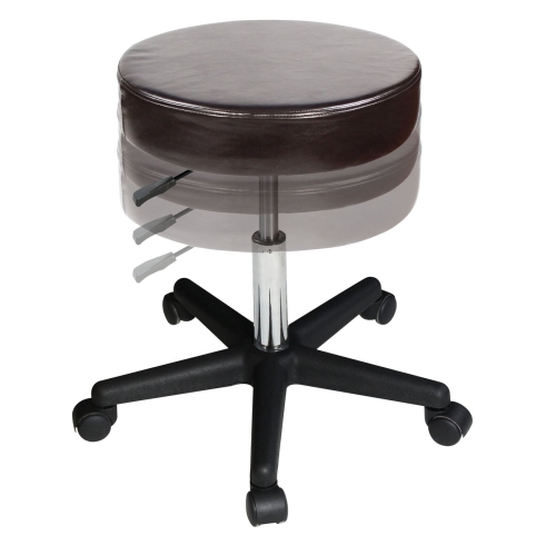 Master Massage Versatile Height Adjustable Rolling Swivel Hydraulic Stool for Salon,Beauty, Home and Office - Coffee